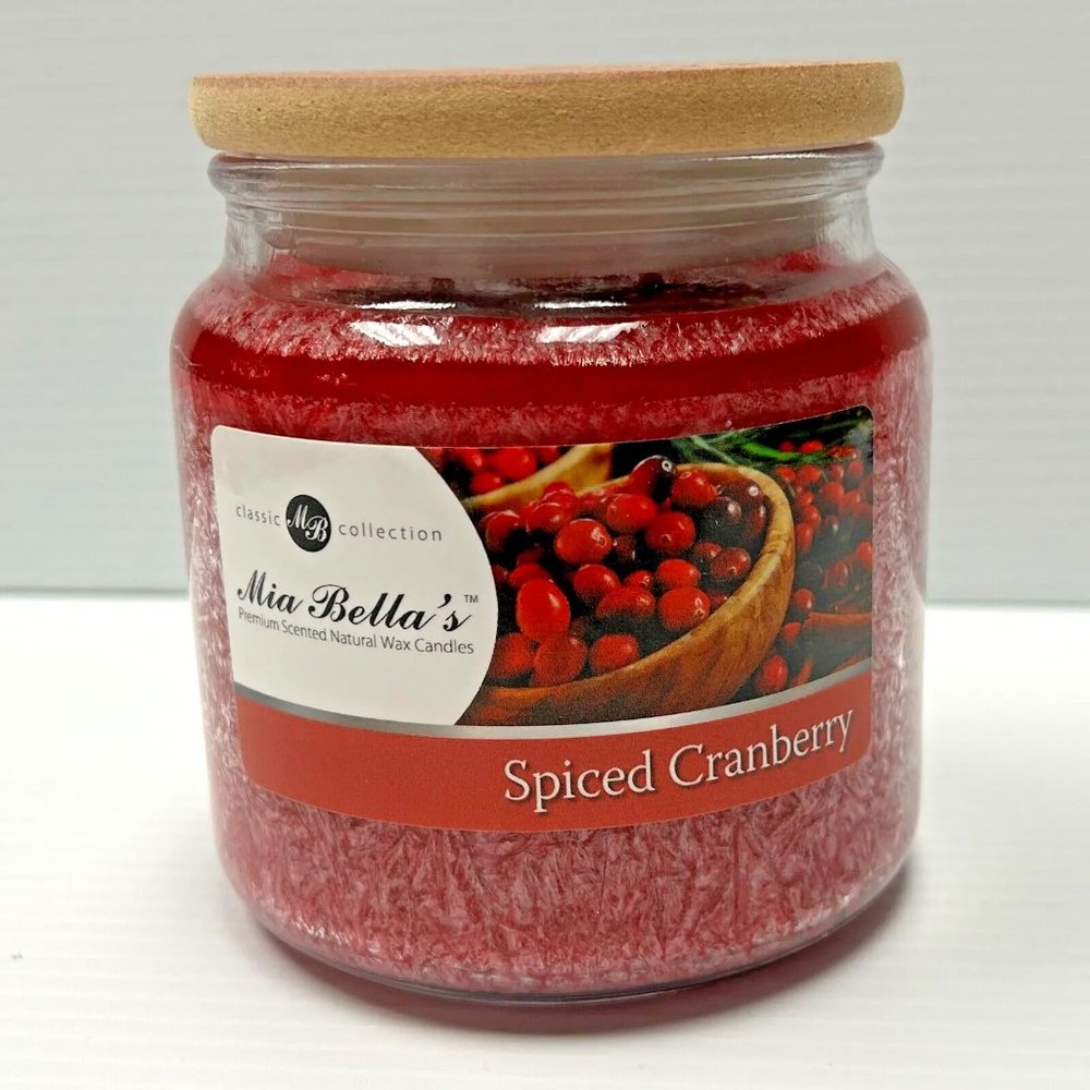 16oz Mia Bella Candle SPICED CRANBERRY Premium Natural Wax New
